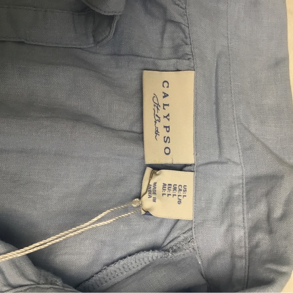 Calypso St. Barth Light Blue Button-Down Midi Dress - Picture 6 of 13